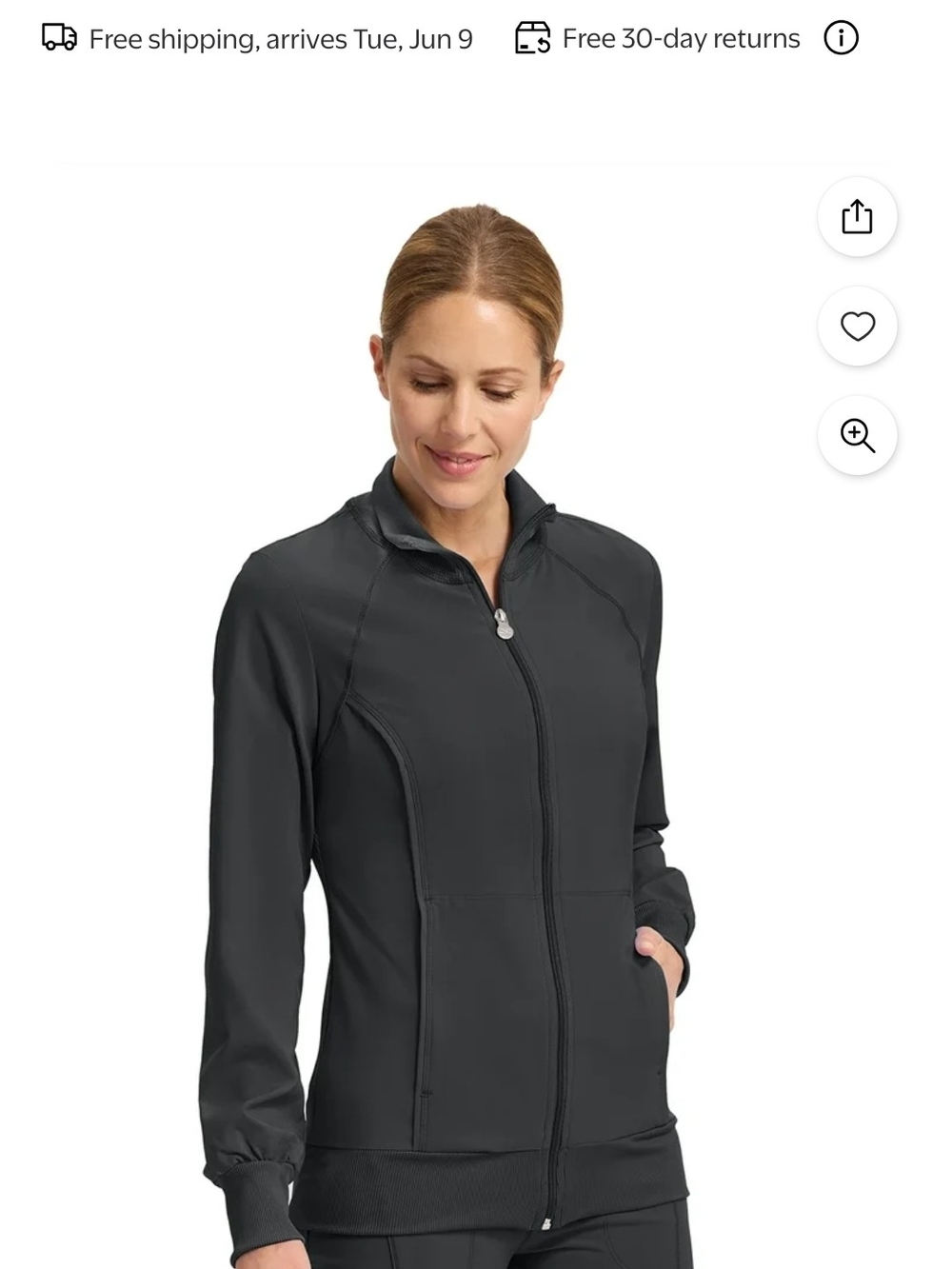 Women’s Full-Zip Cherokee Infinity Scrub Jacket - Black 2XL